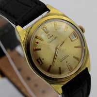 Waltham Men's Swiss Made  17Jwl Gold Calendar Interesting Dial Watch w/ Strap