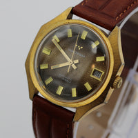 Waltham Men's Swiss Made Automatic 17Jwl Gold Calendar Interesting Dial Watch
