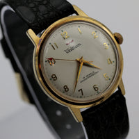 Waltham Men's Swiss 17Jwl Gold Watch w/ Hirsch Croco Strap