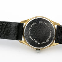 1960s Waltham Men's Swiss Made 17Jwl Gold Calendar Interesting Dial Watch w/ Strap