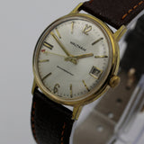 1960s Waltham Mens Swiss Made Gold Calendar Watch w/ Strap