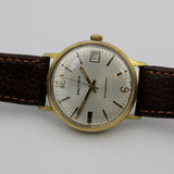 1960s Waltham Mens Swiss Made Gold Calendar Watch w/ Strap