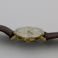 1960s Waltham Mens Swiss Made Gold Calendar Watch w/ Strap