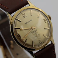 1950s Waltham Men's Gold Swiss Made 17Jwl Ultra Thin Watch w/ Strap
