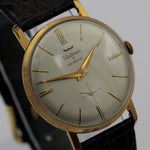 1950s Waltham Men's Swiss Made 17Jwl Gold Ultra Slim Watch w/ Strap