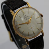 1950s Waltham Men's Swiss Made 17Jwl Gold Ultra Slim Watch w/ Strap