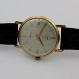 1950s Waltham Men's Swiss Made 17Jwl Gold Ultra Slim Watch w/ Strap
