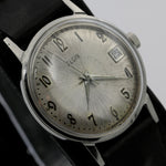 1960s Elgin Men's Silver 17Jwl Made in Germany Calendar Watch w/ Strap