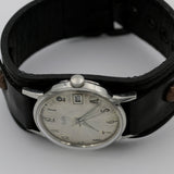 1960s Elgin Men's Silver 17Jwl Made in Germany Calendar Watch w/ Strap