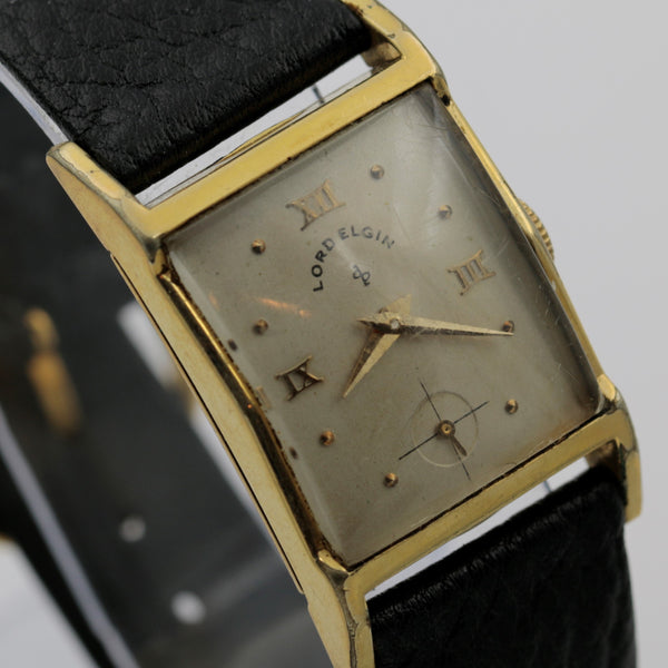 1951 Lord Elgin Men's 14K Gold 21Jwl Made in USA Watch w/ Strap