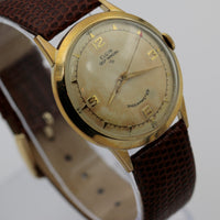Elgin Men's 17Jwl Automatic Swiss Made 10K Gold Watch w/ Lizard Strap