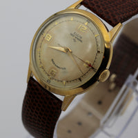 Elgin Men's 17Jwl Automatic Swiss Made 10K Gold Watch w/ Lizard Strap