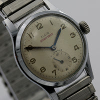 1950s Elgin Men's Silver Swiss Made Watch w/ Bracelet