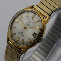 1960s Gruen Geneve Men's Swiss Made 25Jwl Calendar Gold Watch w/ Bracelet