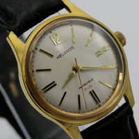 1970s Helbros Invincible Mens Gold Made in France Watch w/ Strap