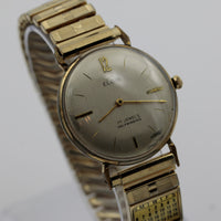 1960s Elgin Men's Gold 27Jwl Automatic Swiss Made Watch w/ Bracelet