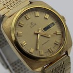 Elgin Men's Gold 17Jwl Automatic Swiss Made Dual Calendar Watch w/ Bracelet